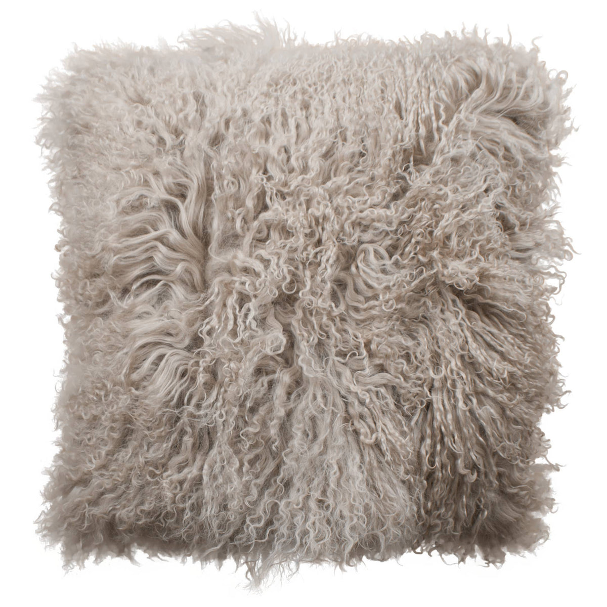 Coussin en peau de mouton tibétaine bouclée | 14 coloris teints | 2 tailles: Caramel / 30x50 cm