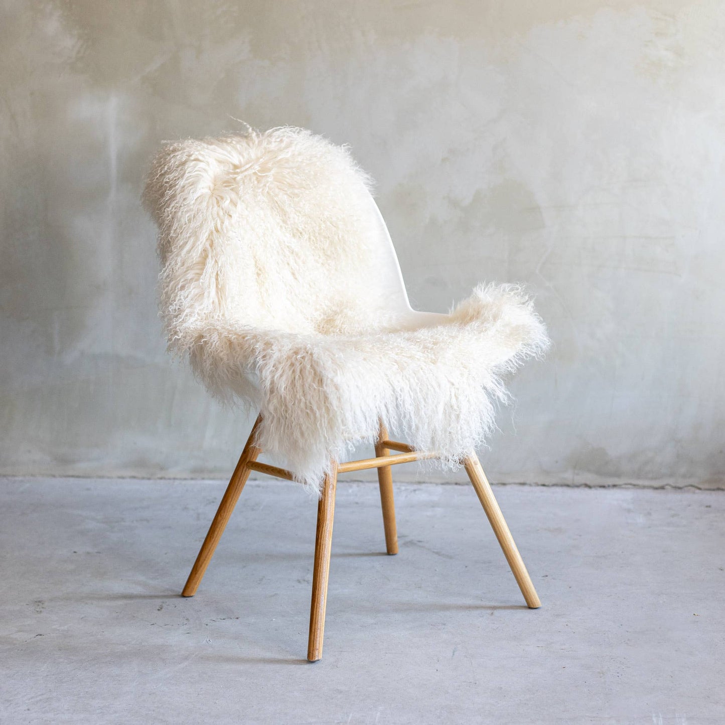 Tapis en peau de mouton bouclée tibétaine | 14 styles teints | env. 100 cm: Camel