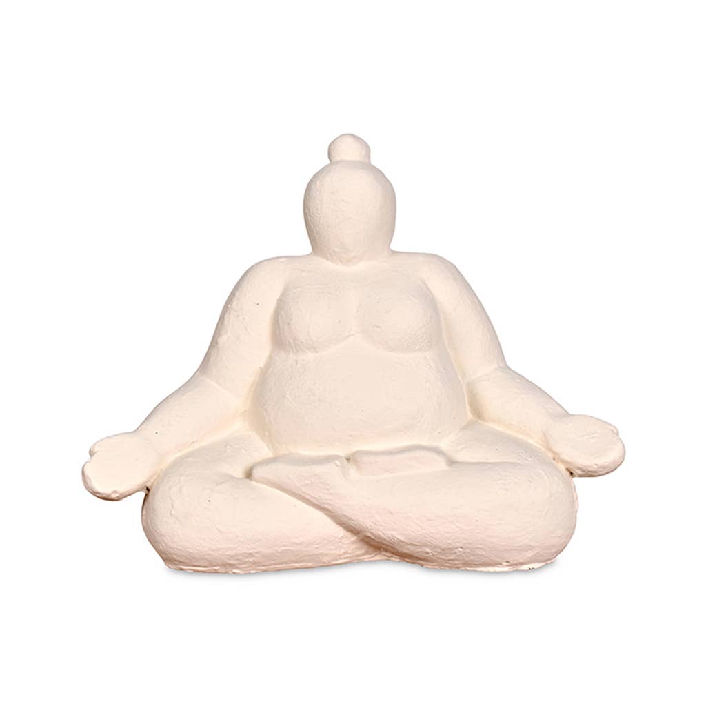 Déco femme Méditation écru L20 P11 H16cm