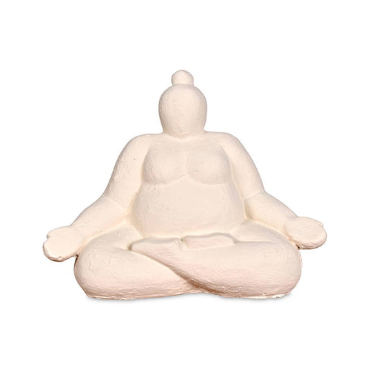 Déco femme Méditation écru L20 P11 H16cm
