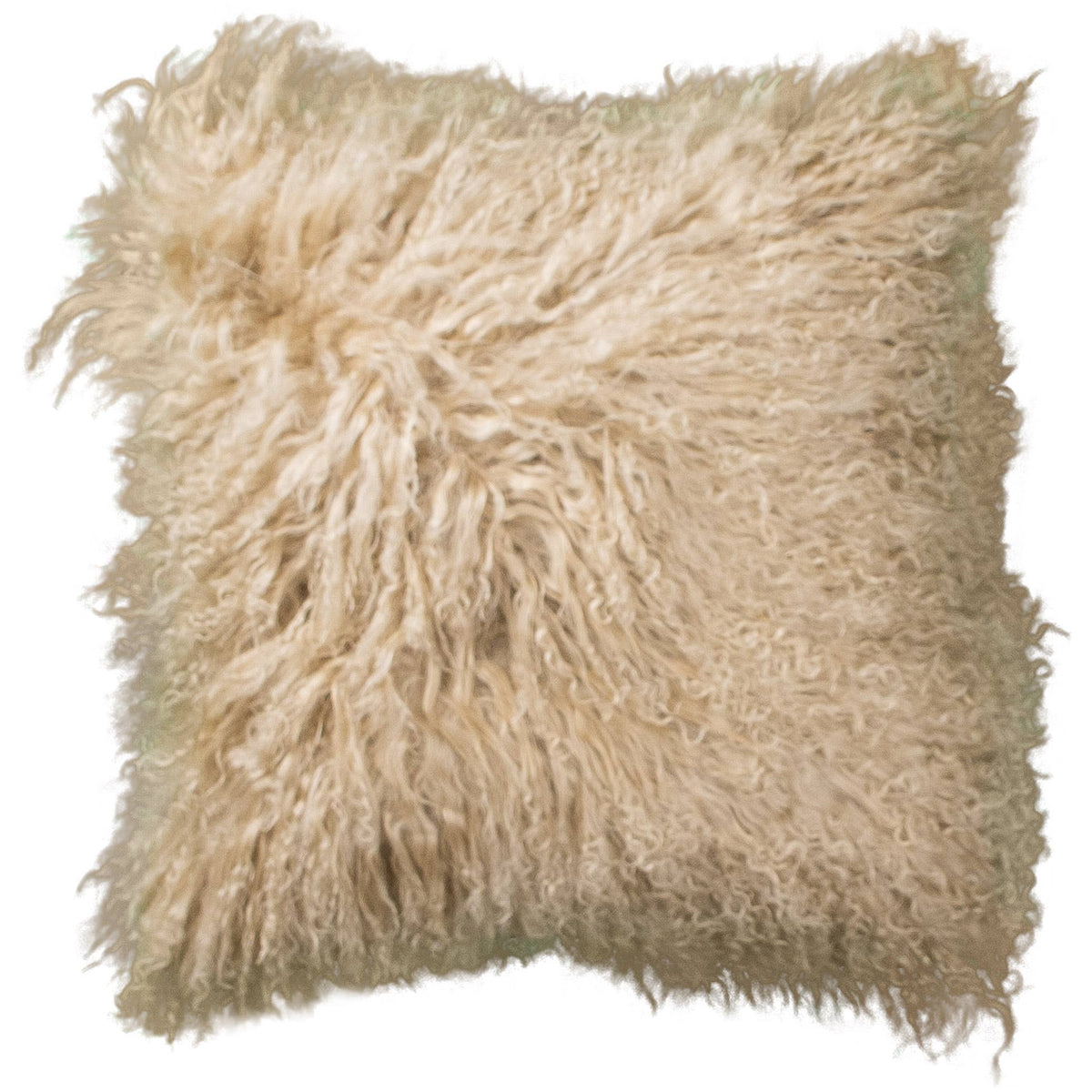Coussin en peau de mouton tibétaine bouclée | 14 coloris teints | 2 tailles: Chameau / 30x50 cm