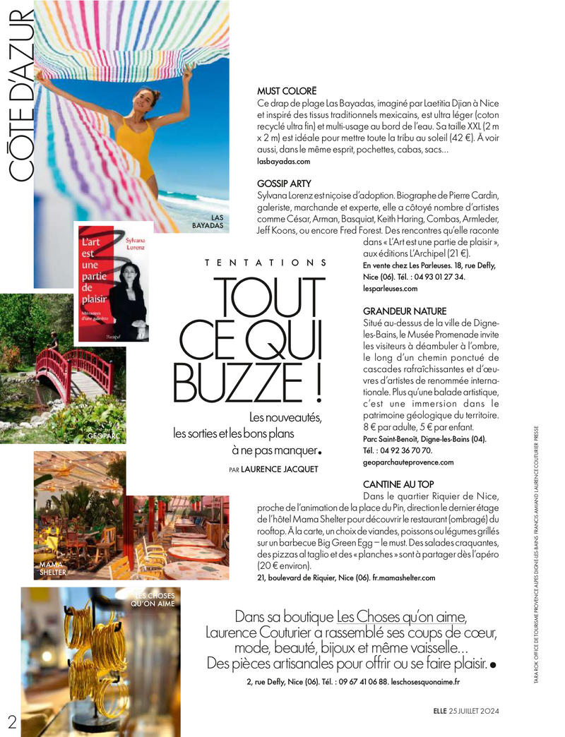Parution de Les Choses qu’on Aime dans ELLE Côte d’Azur, été 2024