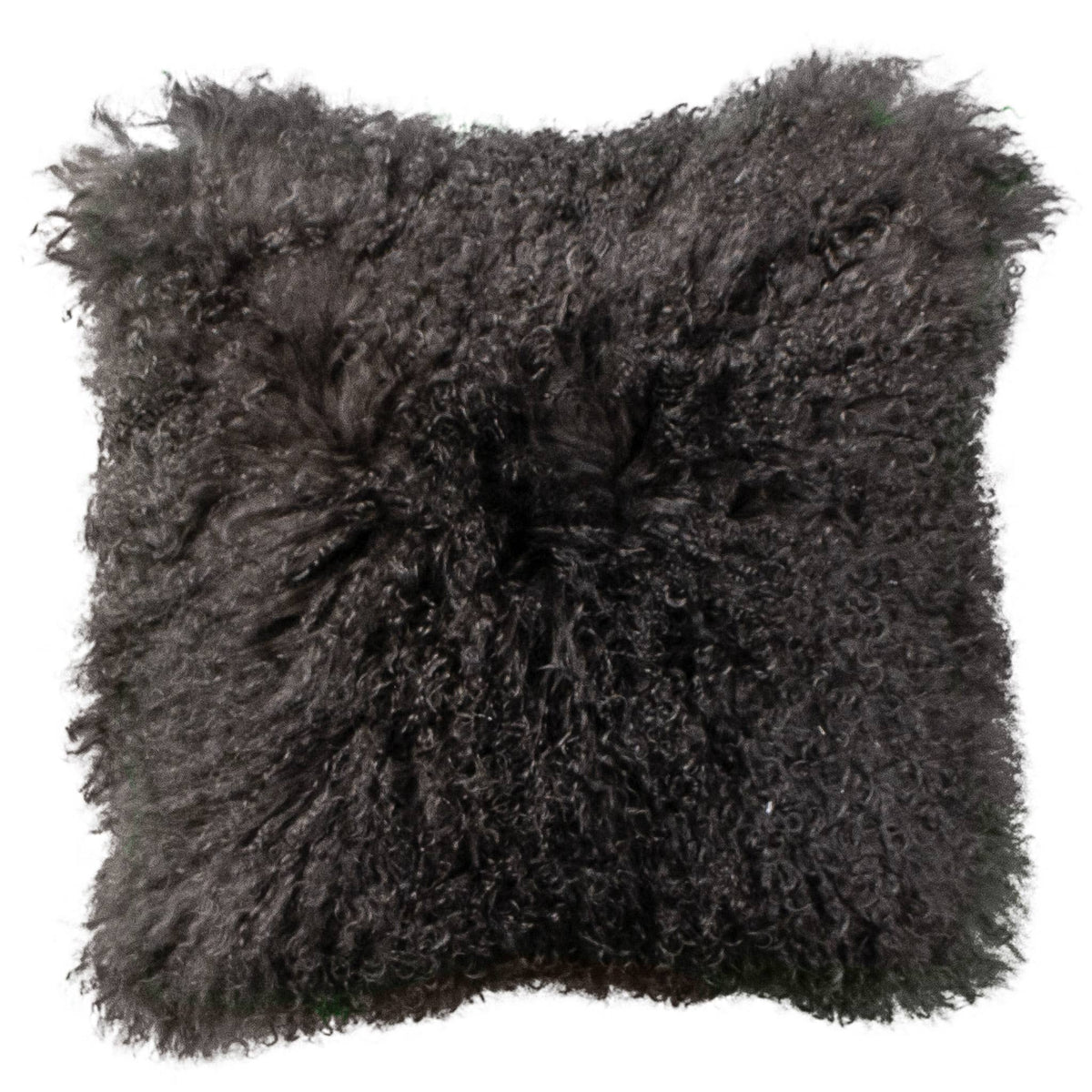 Coussin en peau de mouton tibétaine bouclée | 14 coloris teints | 2 tailles: Caramel / 30x50 cm