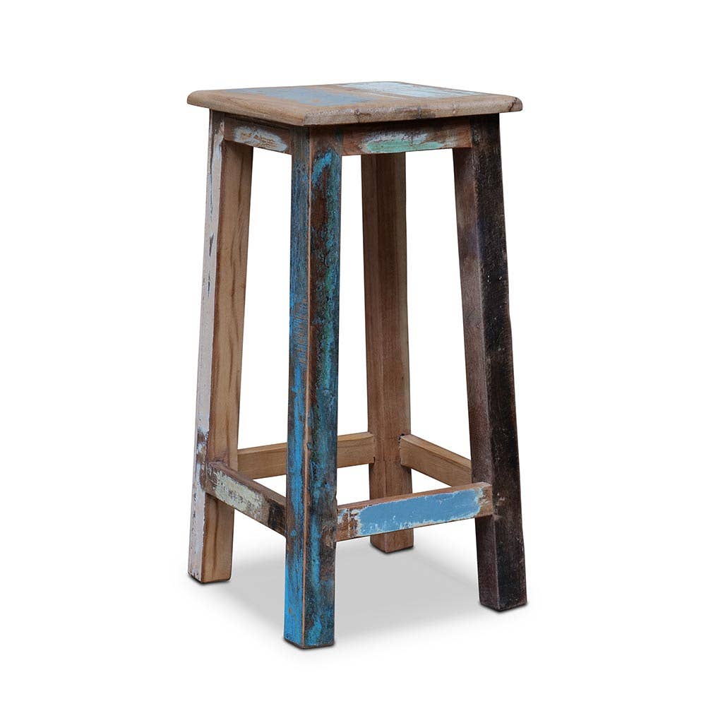 Tabouret Baby 64 en bois recyclé au style vintage