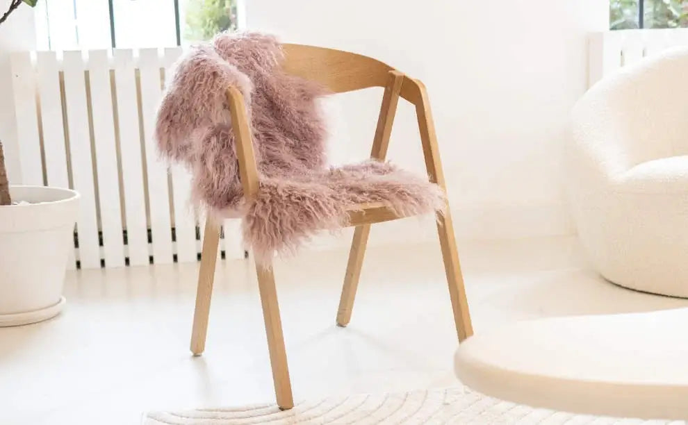 Tapis en peau de mouton bouclée tibétaine | 14 styles teints | env. 100 cm: Mint